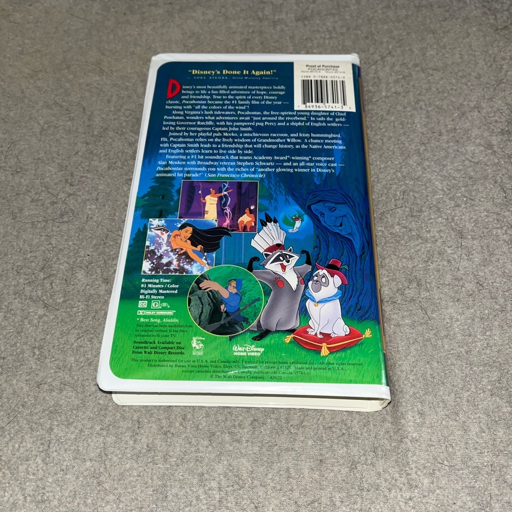 Disney’s Masterpiece Collection Pochahontas 5741 VHS Movie - Picture 14 of 14